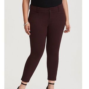 Torrid Burgundy ANKLE TROUSER  ALL-NIGHTER PONTE